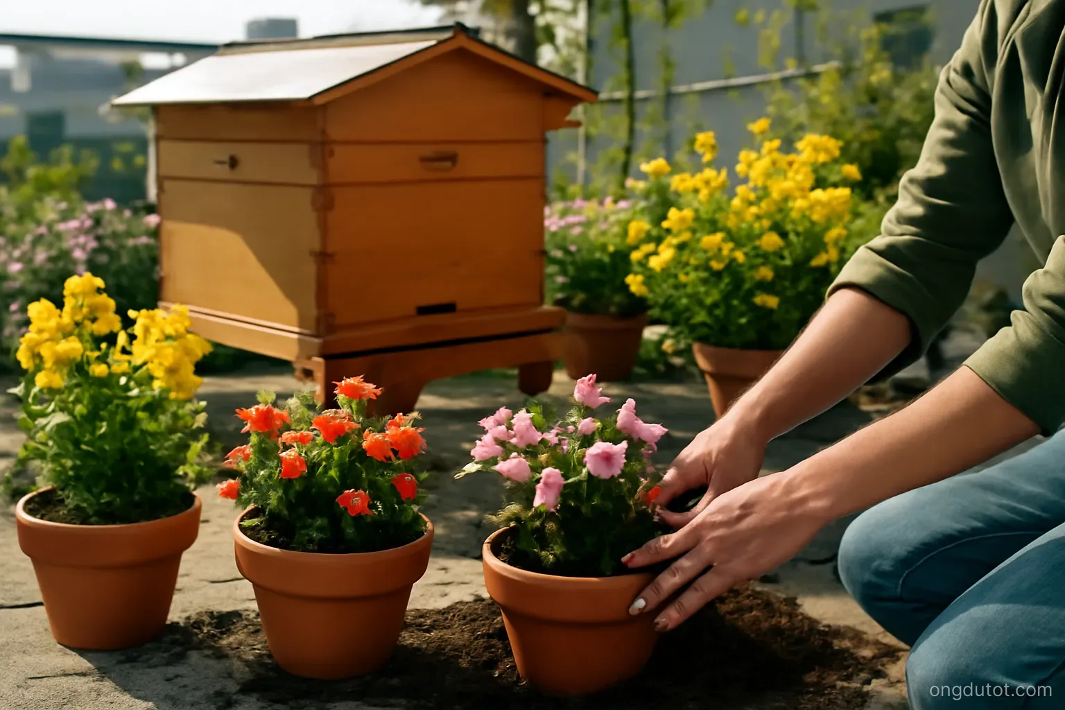 Ong dú bỏ tổ vì thiếu hoa trên sân thượng Sài Gòn: cách trồng cây nở quanh năm